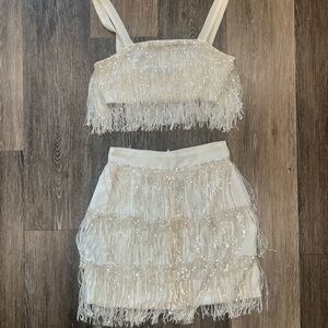 Vici White Fringe Mini Dress
